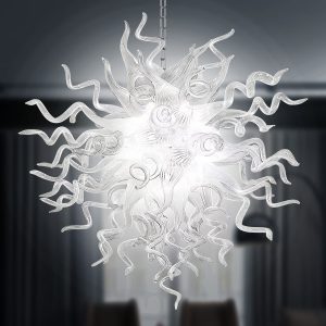 Longree Luxury Chandeliers Modern Hand Blown Glass Art Chandelier Ceiling Light Hanging Pendant Chandelier Light Fixture Decoration for Bedroom Indoor Lighting Living Room (Customizable Size & Color)