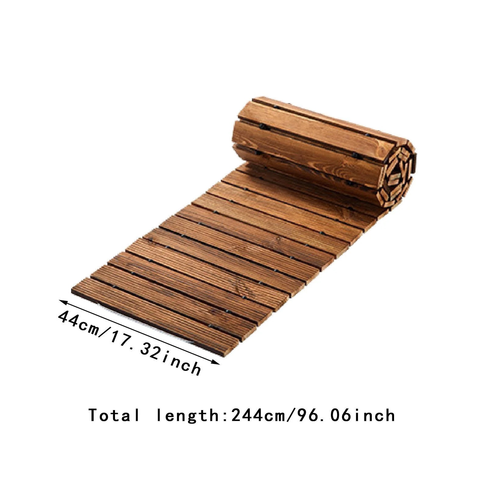 Miulika Wooden Garden Pathway Boardwalk Path Non Slip Weather Resistant Decorative Roll Out Straight Walkway for Beach Outside Garden Length 8.01Ft - Image 9