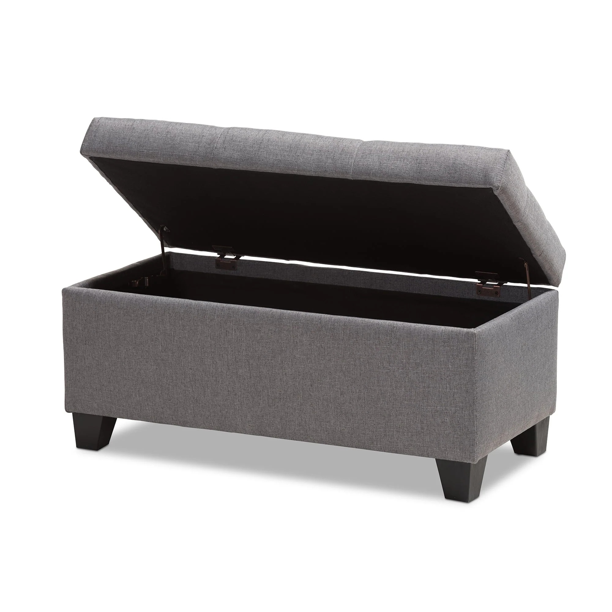 Baxton Studio Michaela Modern and Contemporary Light Blue Fabric Upholstered Storage Ottoman - Image 5