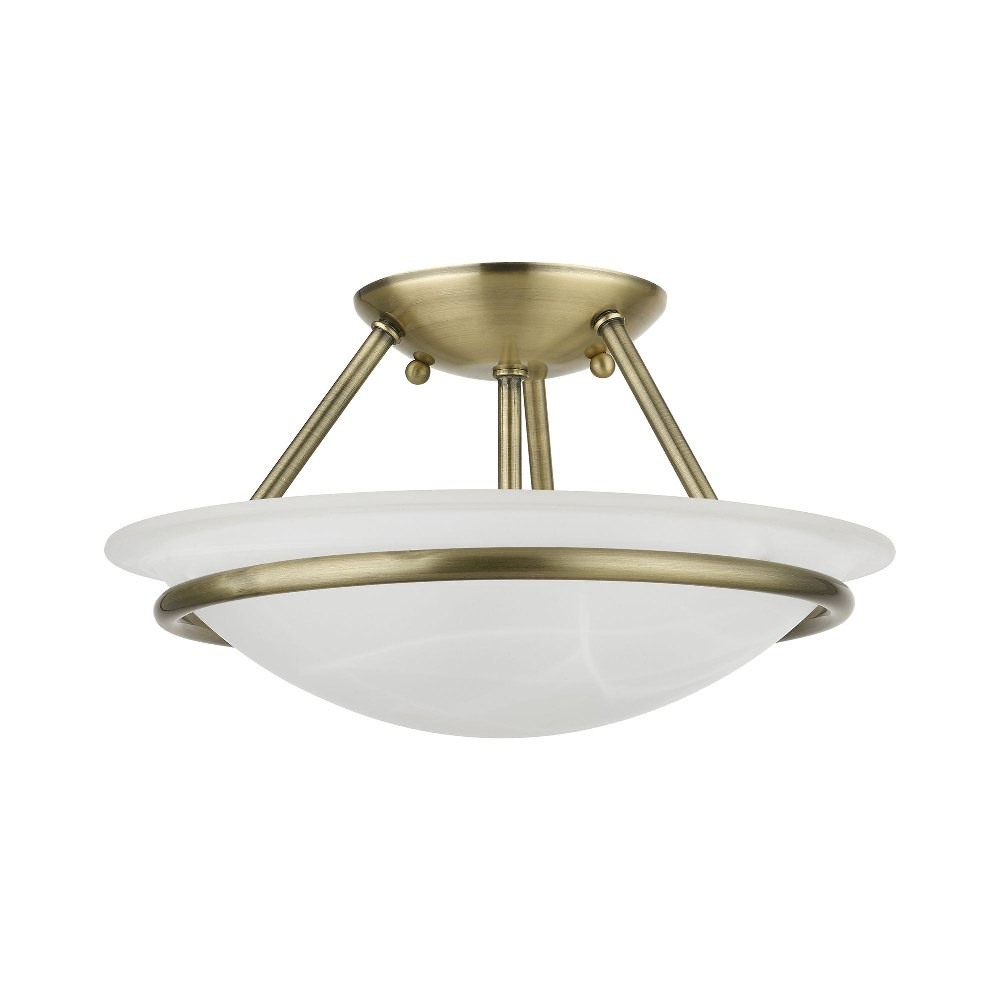 Livex Lighting Newburgh Black/White Stainless Steel/Alabaster Glass Ceiling Mount - Image 13