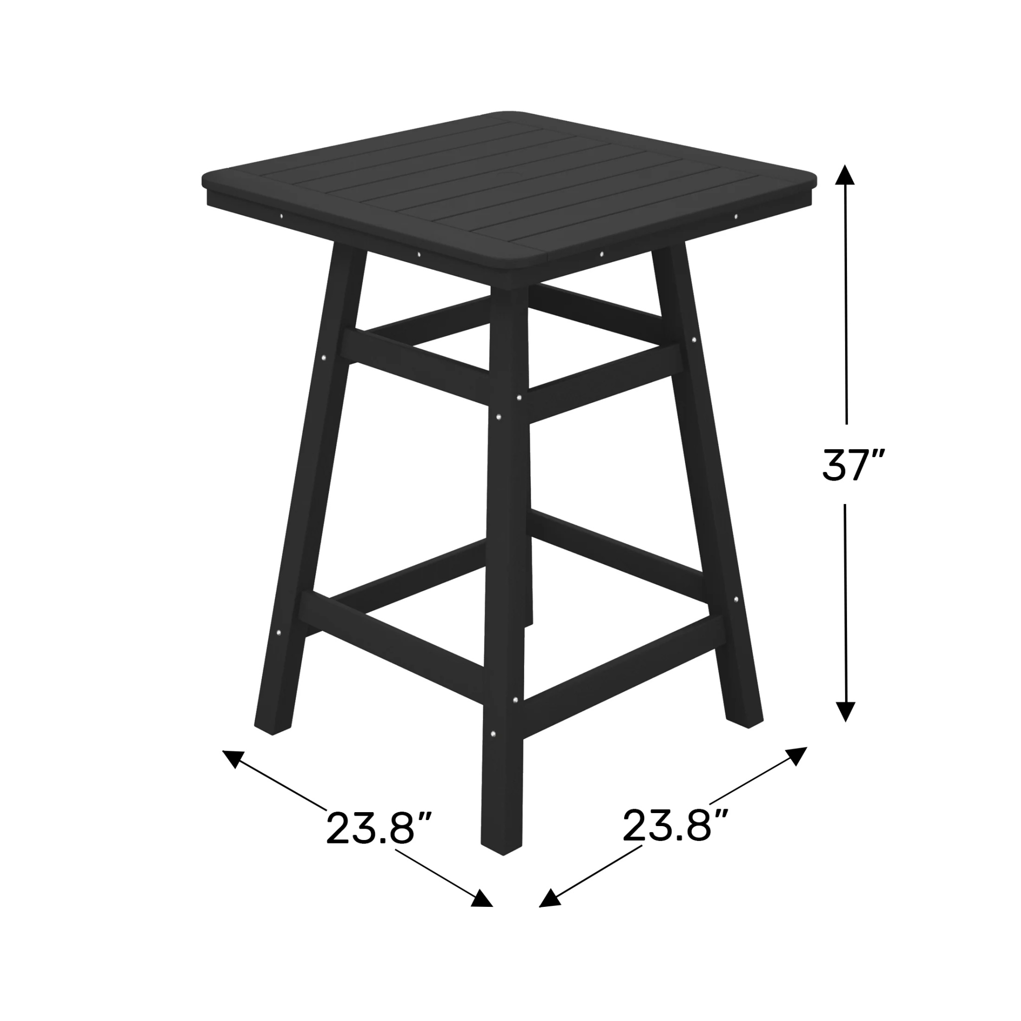 WestinTrends Outdoor 37" Counter Height HDPE Patio Square Bar Table, Dark Brown - Image 10