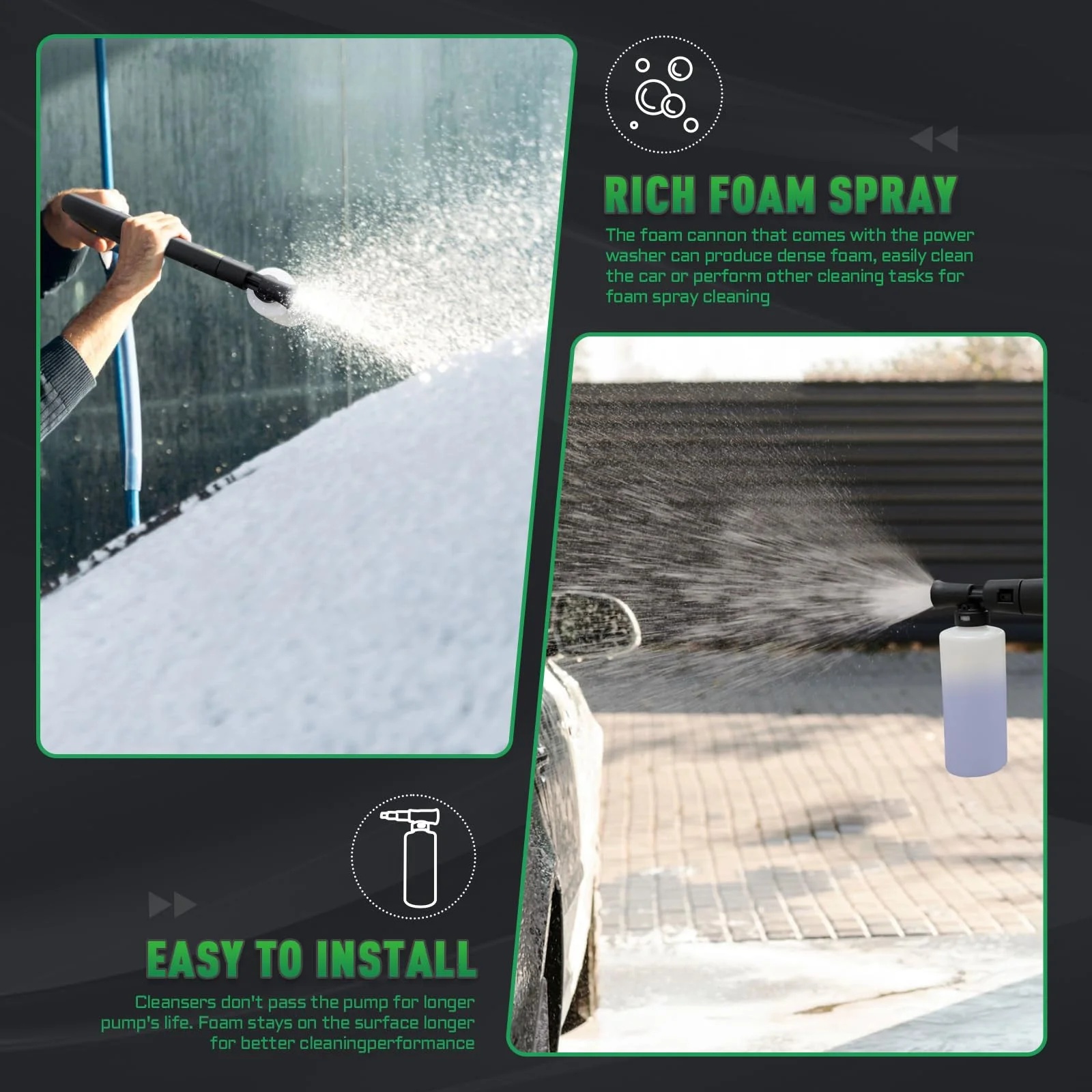 Electric Pressure Washer 5000PSI-Max 3.2GPM Electric Power Washer with Touch Screen 3 Levels of Adjustment Effortlessly Car Water Washer for Home Patio - Image 6