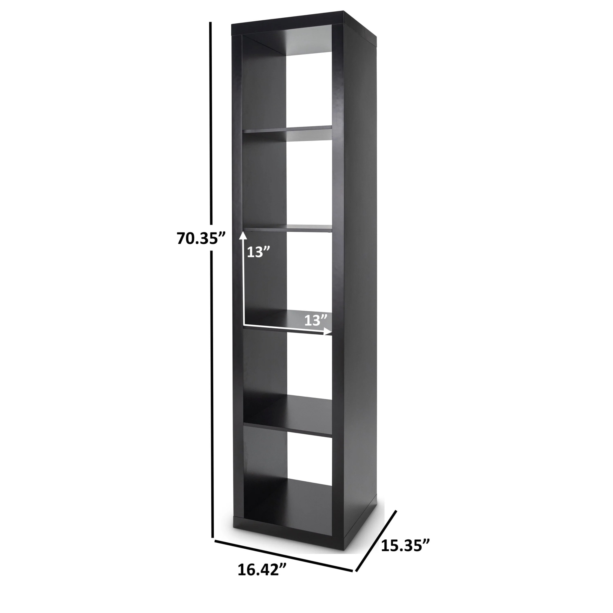 Better Homes & Gardens 5-Cube Vertical Storage Organizer, Solid Black - Image 6