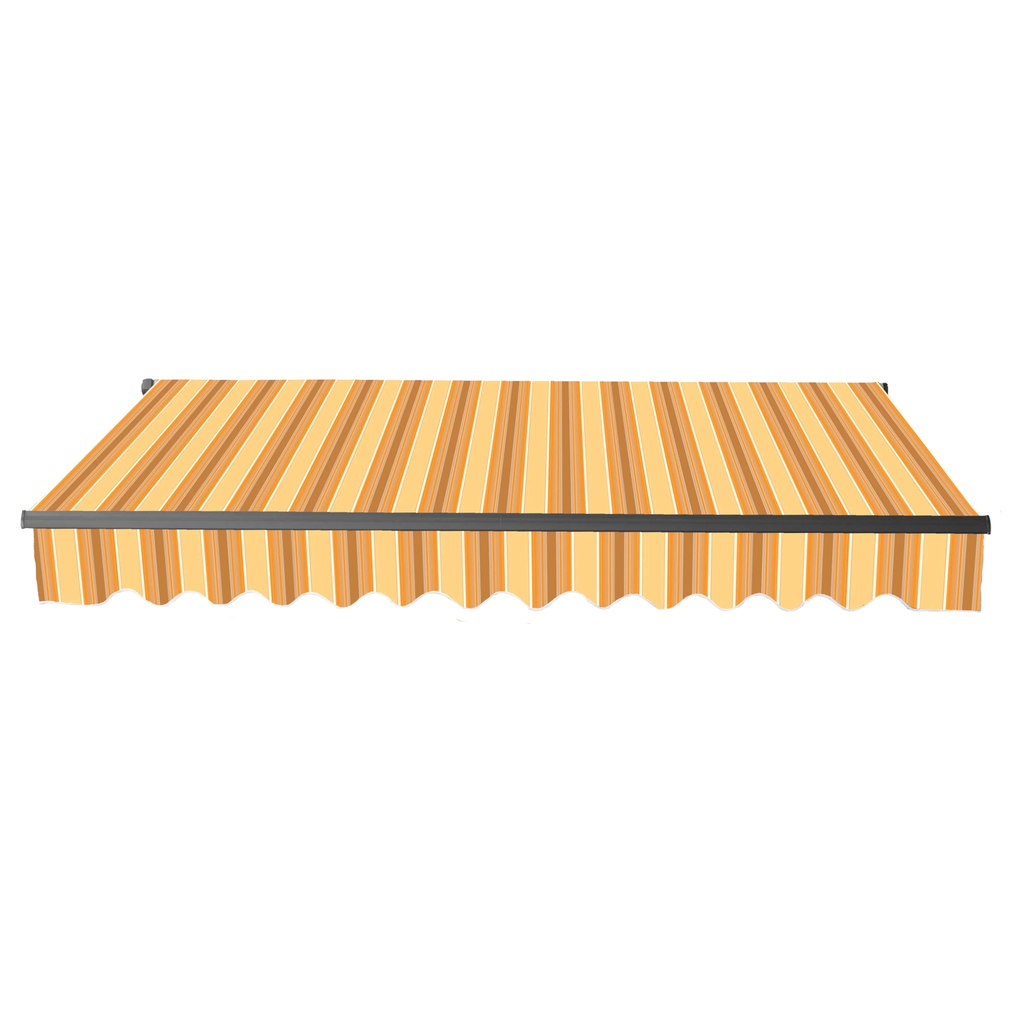 ALEKO 16' x 10' Retractable Motorized Black Frame Patio Awning, Multi Striped Yellow Color - Image 3