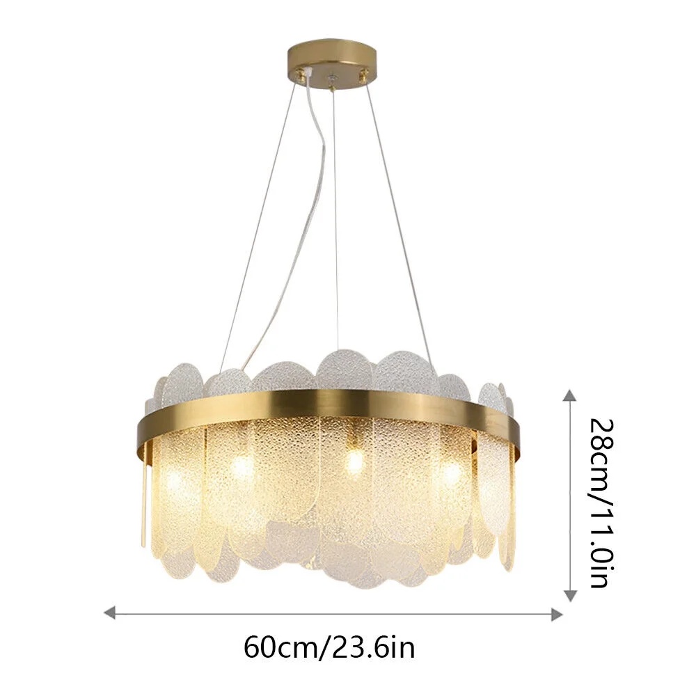 FETCOI Luxury LED Crystal Glass Pendant Lamp Luxury Chandelier Lighting Fixture Ceiling Light (9-Light) - Image 2