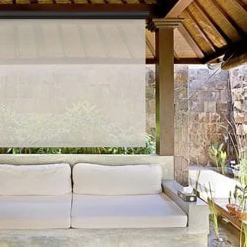 Keystone Fabrics Premium Motorized Outdoor Patio Sun Shade 10ft Wide (Tan) - Image 8