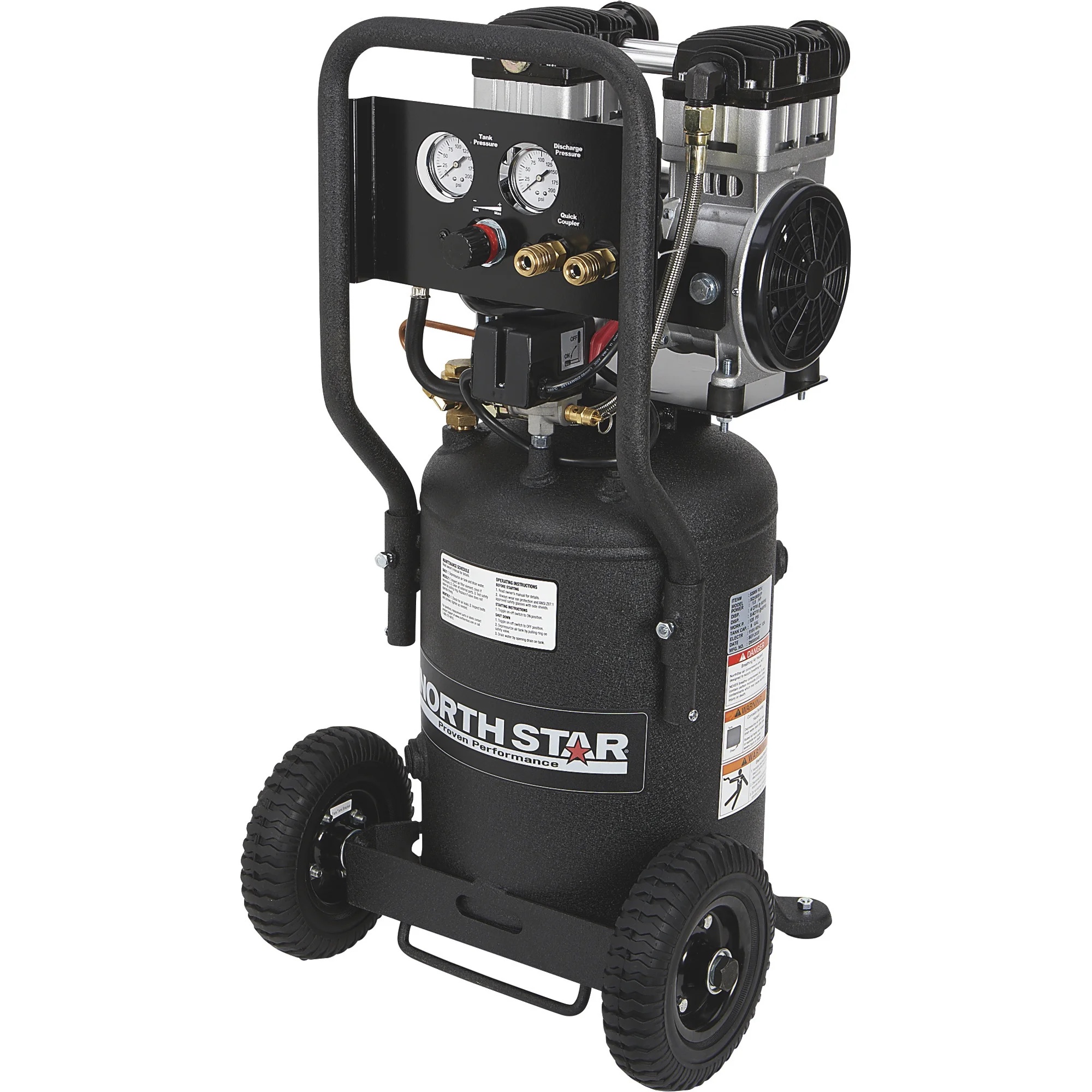 NorthStar Portable Quiet Electric Air Compressor, 1.5 HP, 8-Gallon, 4 CFM @ 90 PSI - Image 6