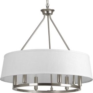 P4618-09-Progress Lighting-Cherish - Chandeliers Light - 6 Light in Coastal style - 24 Inches wide by 22.38 Inches high-Brushed Nickel Finish