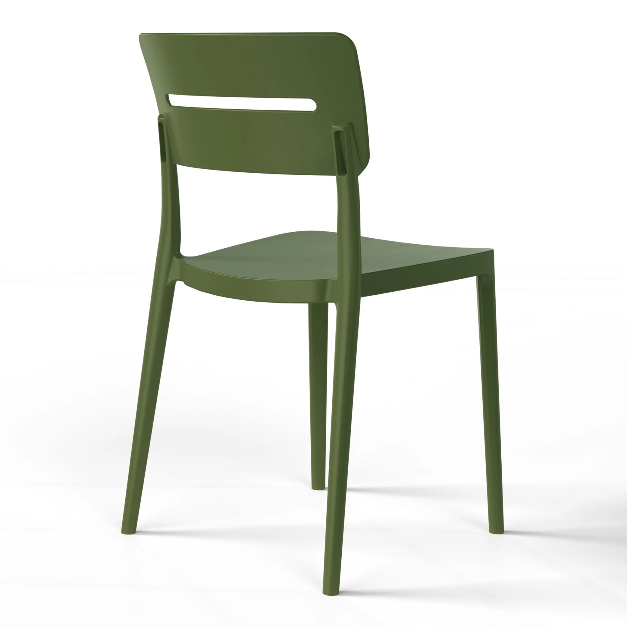 WestinTrends Playa 5-Piece Outdoor Metal Frame Dining Table Patio Set with Stackable Patio Dining Chairs, Olive Green - Image 4