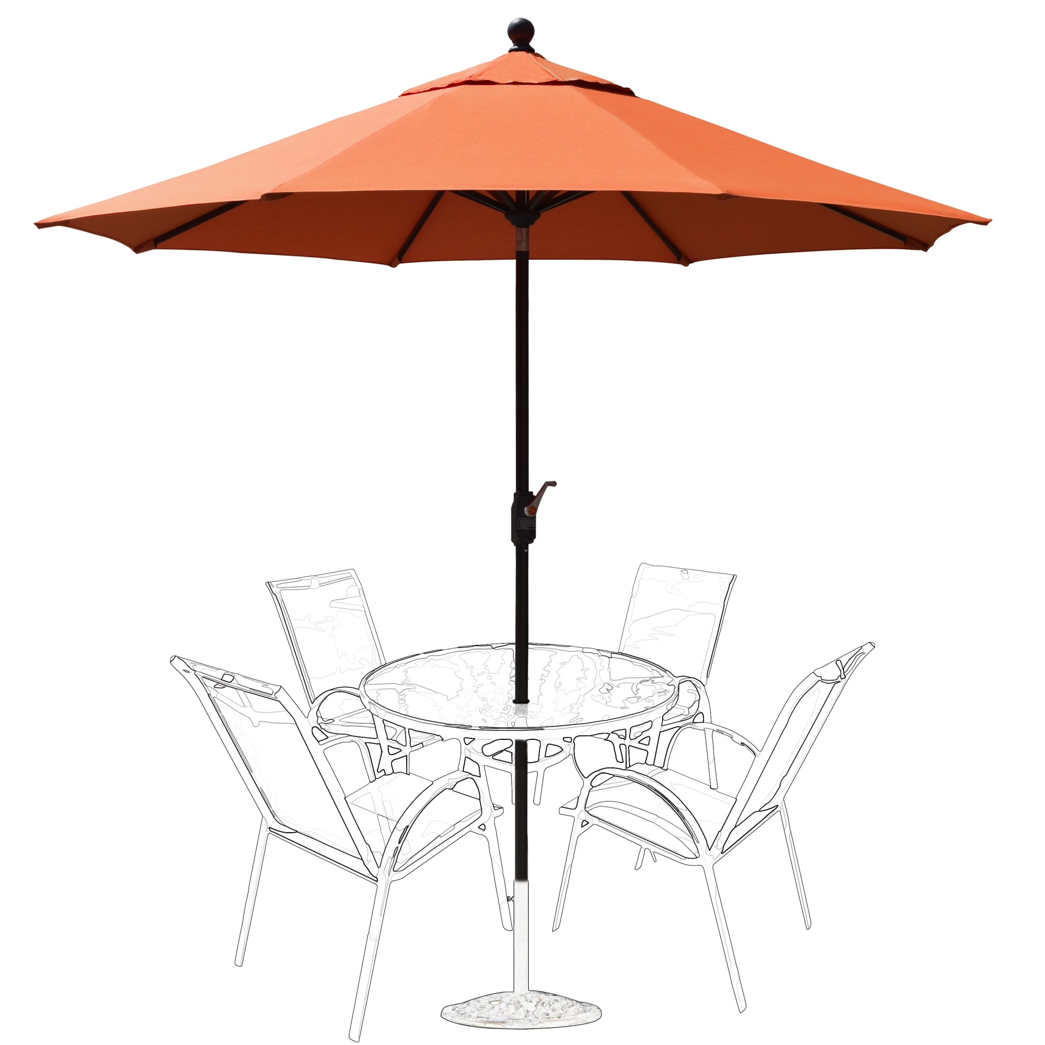 EliteShade 9Ft Market Umbrella Patio Outdoor Table Umbrella-Teal- - Image 16