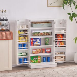 Ktaxon Kitchen Pantry Storage Cabinet with Doors and Shelves Sideboard Cabinet for Dining Room Living Room Bedroom White