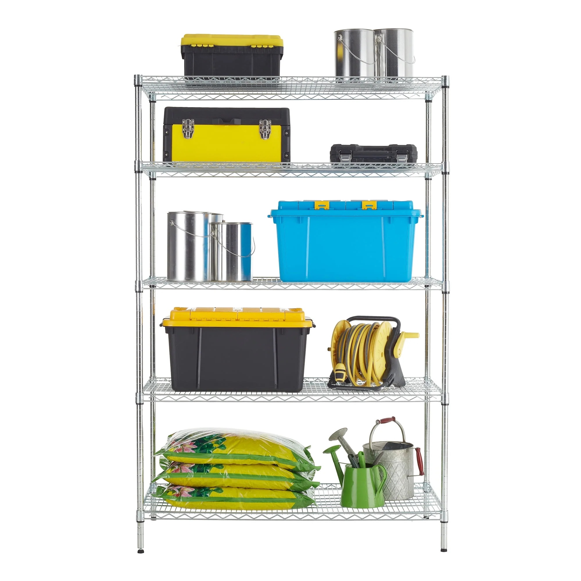 Hyper Tough Steel 5-Tier Storage Shelf Unit 72"H x 48"W x 24"D, 4000lb Total Capacity, Chrome - Image 5