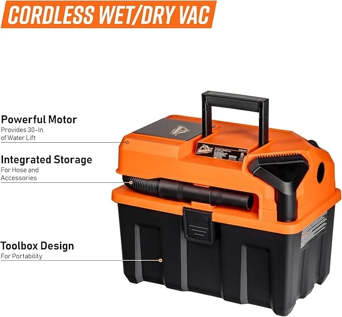 Armor All 2.5-Gallon 20V Cordless Wet Dry Vacuum -C DVTB202 0902 - Image 2