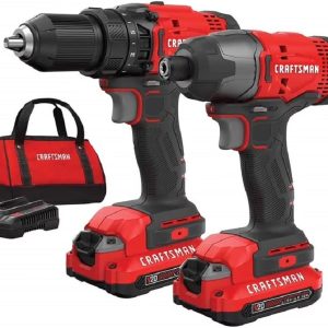Powerful Cordless Drill and Impact Driver Combo Kit with LED Lights