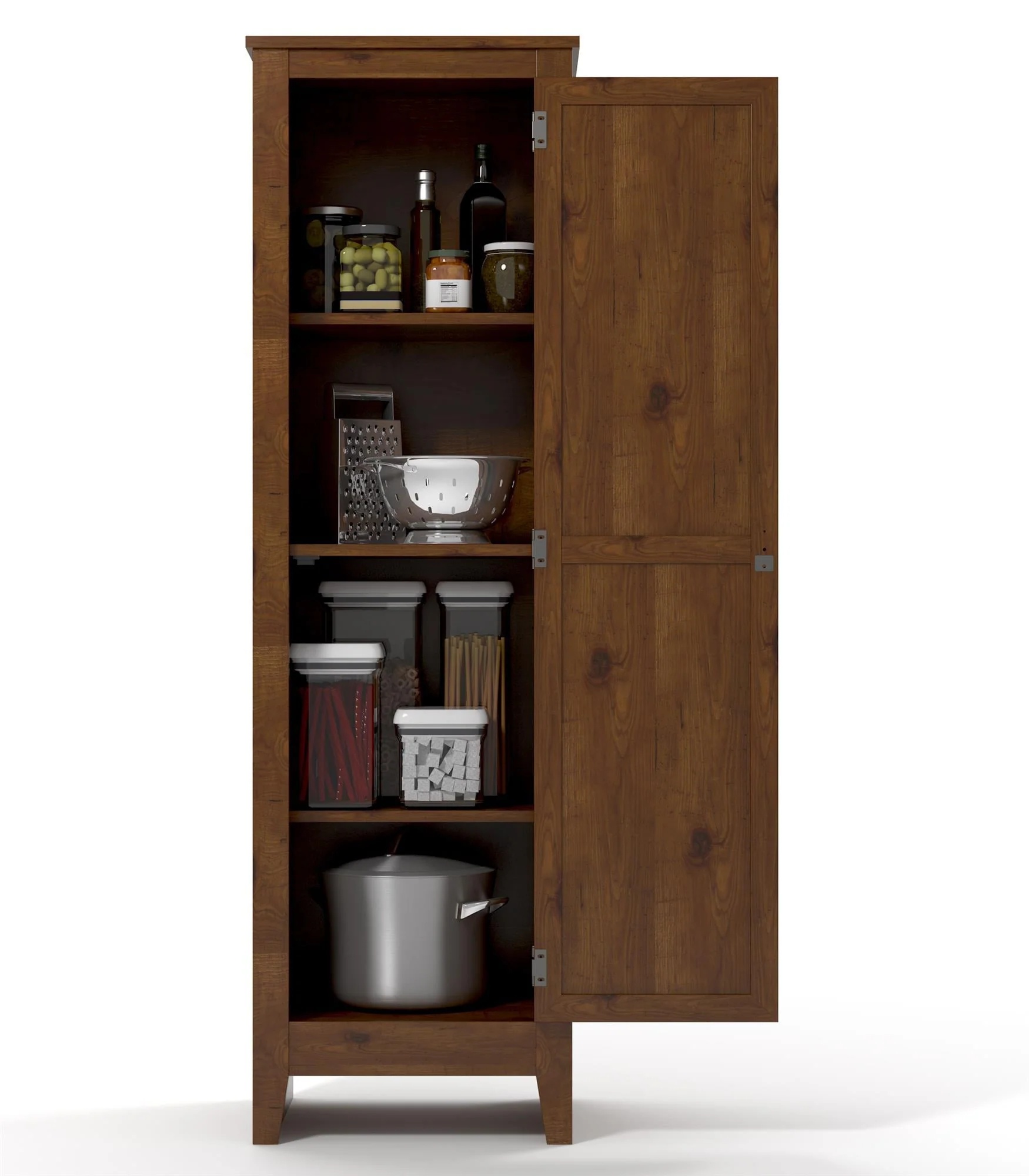 Ameriwood Home Milford Single Door Storage Pantry Cabinet, Old Fashioned Pine - Image 4