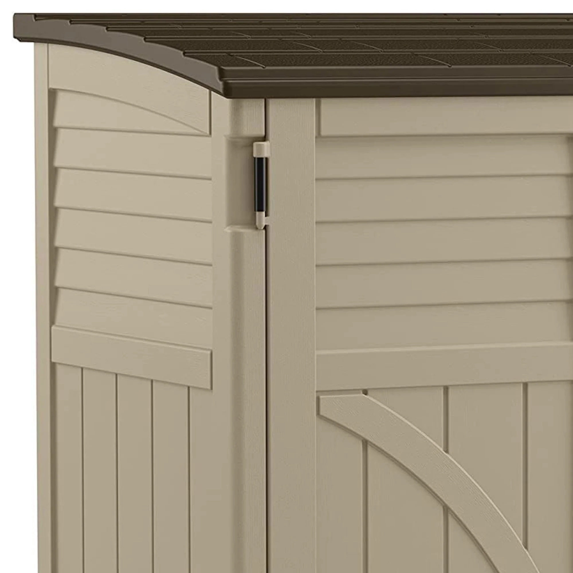 Suncast 34 Cubic ft Horizontal Compact Outdoor Storage Shed, Sand - Image 2