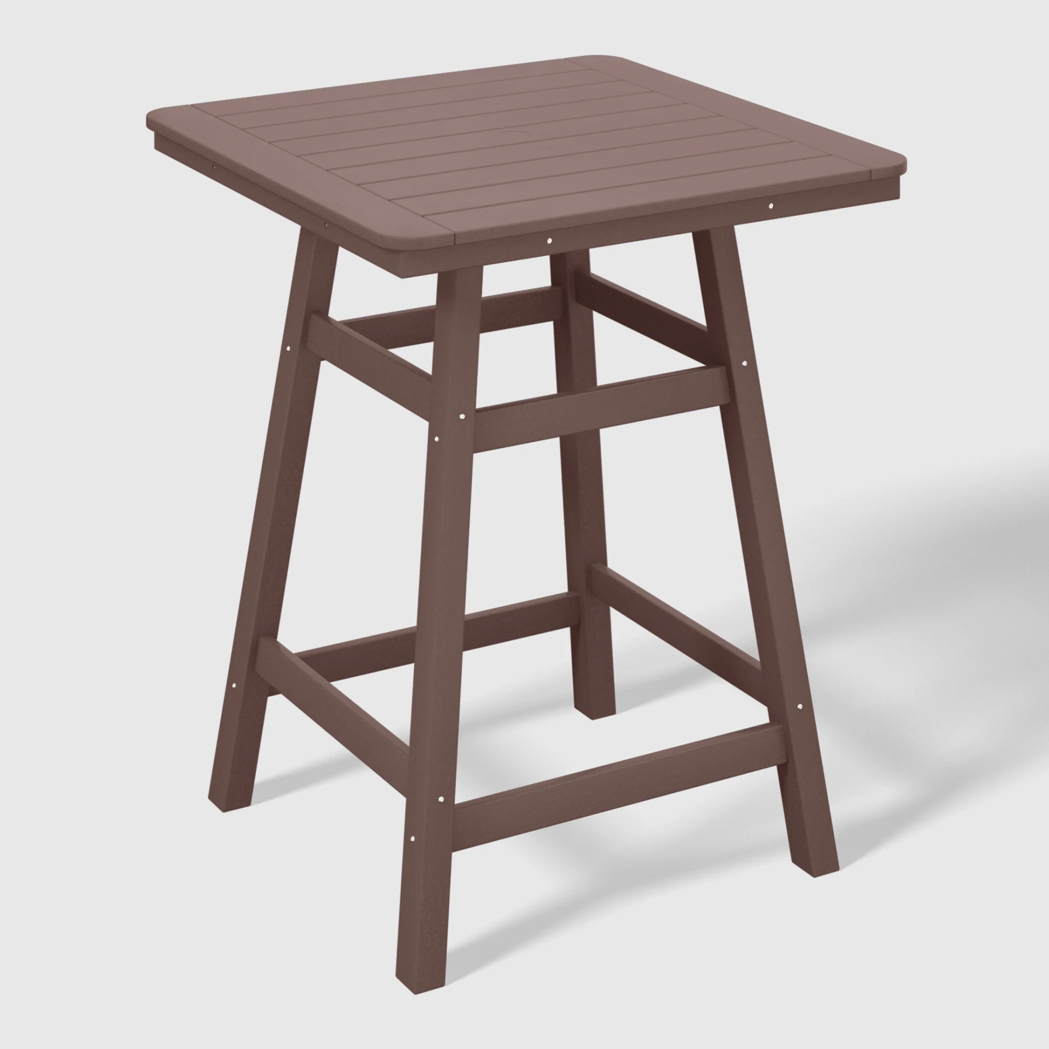 WestinTrends Outdoor 37" Counter Height HDPE Patio Square Bar Table, Dark Brown - Image 6
