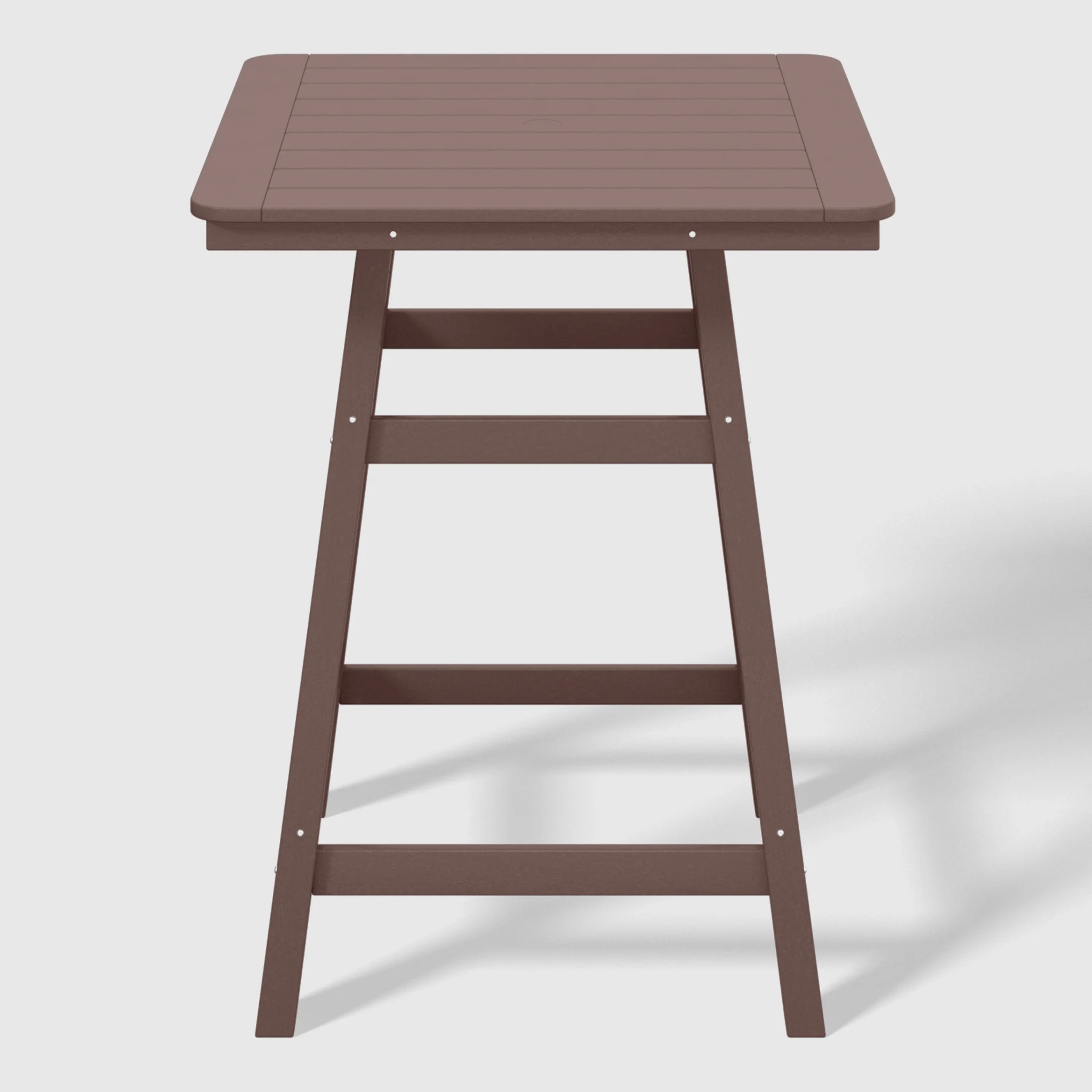 WestinTrends Outdoor 37" Counter Height HDPE Patio Square Bar Table, Dark Brown - Image 2