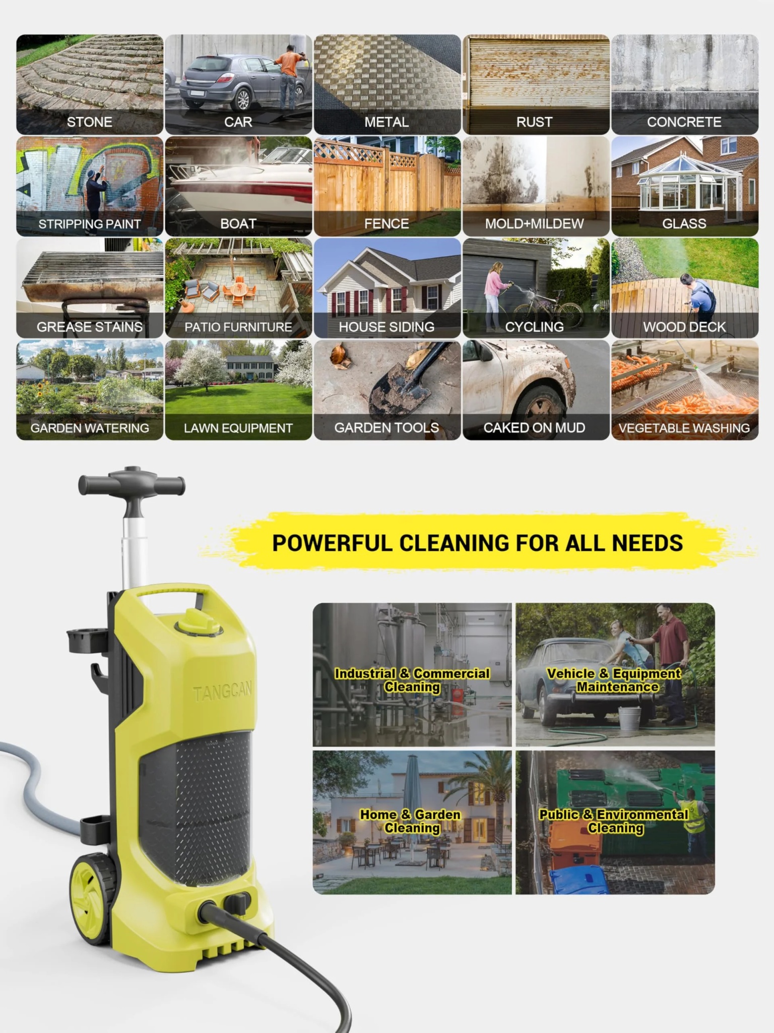 Electric Pressure Washer 5000PSI-Max 3.2GPM Electric Power Washer with Touch Screen 3 Levels of Adjustment Effortlessly Car Water Washer for Home Patio - Image 11