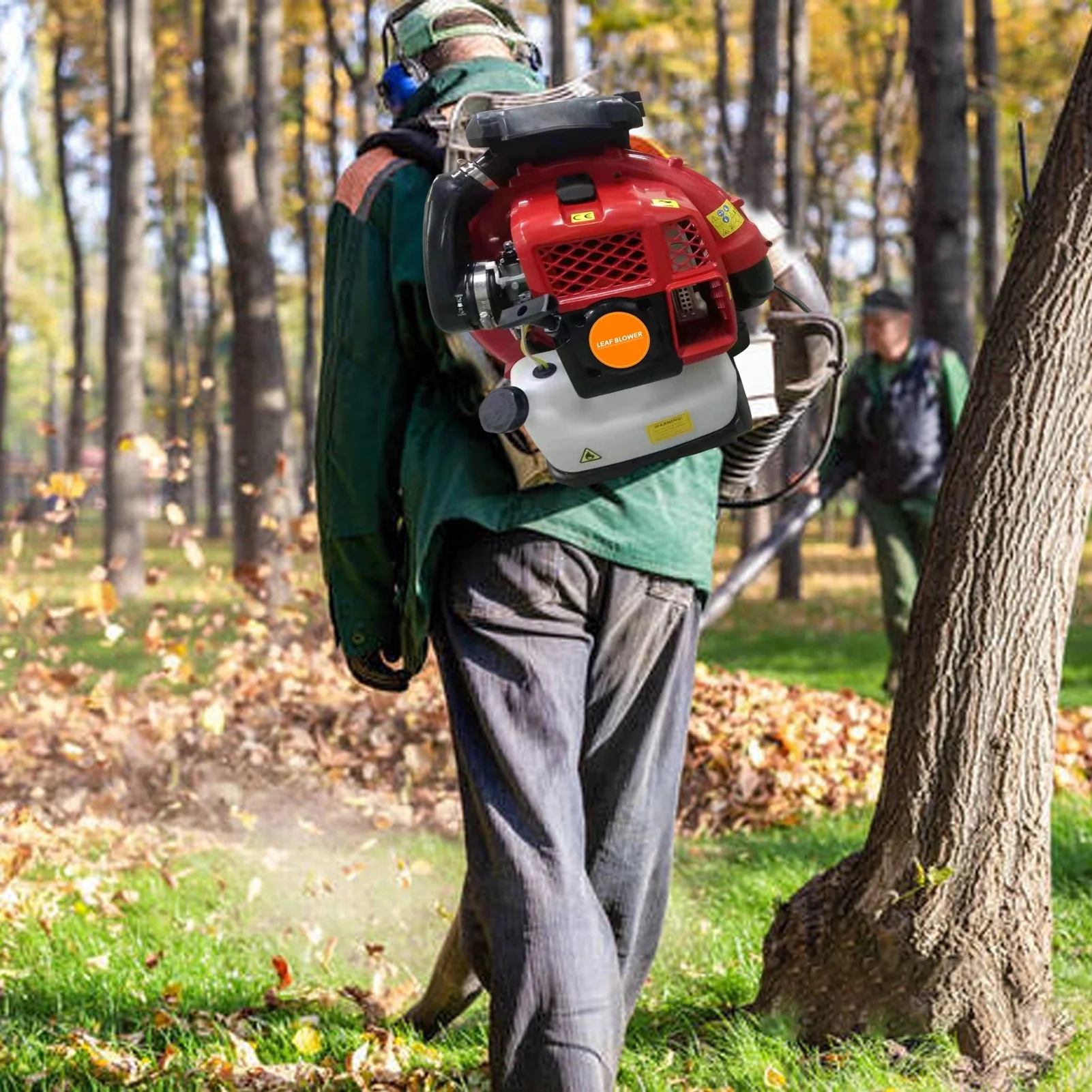 Limorve EB650 Backpack Leaf Blower, 2-Stroke Engine Multi-purpose 63 Cubic Centimeter High Strength Snow Blower for Lawn Care, Patio, Sidewalk,Snow Blowing-Orange - Image 12