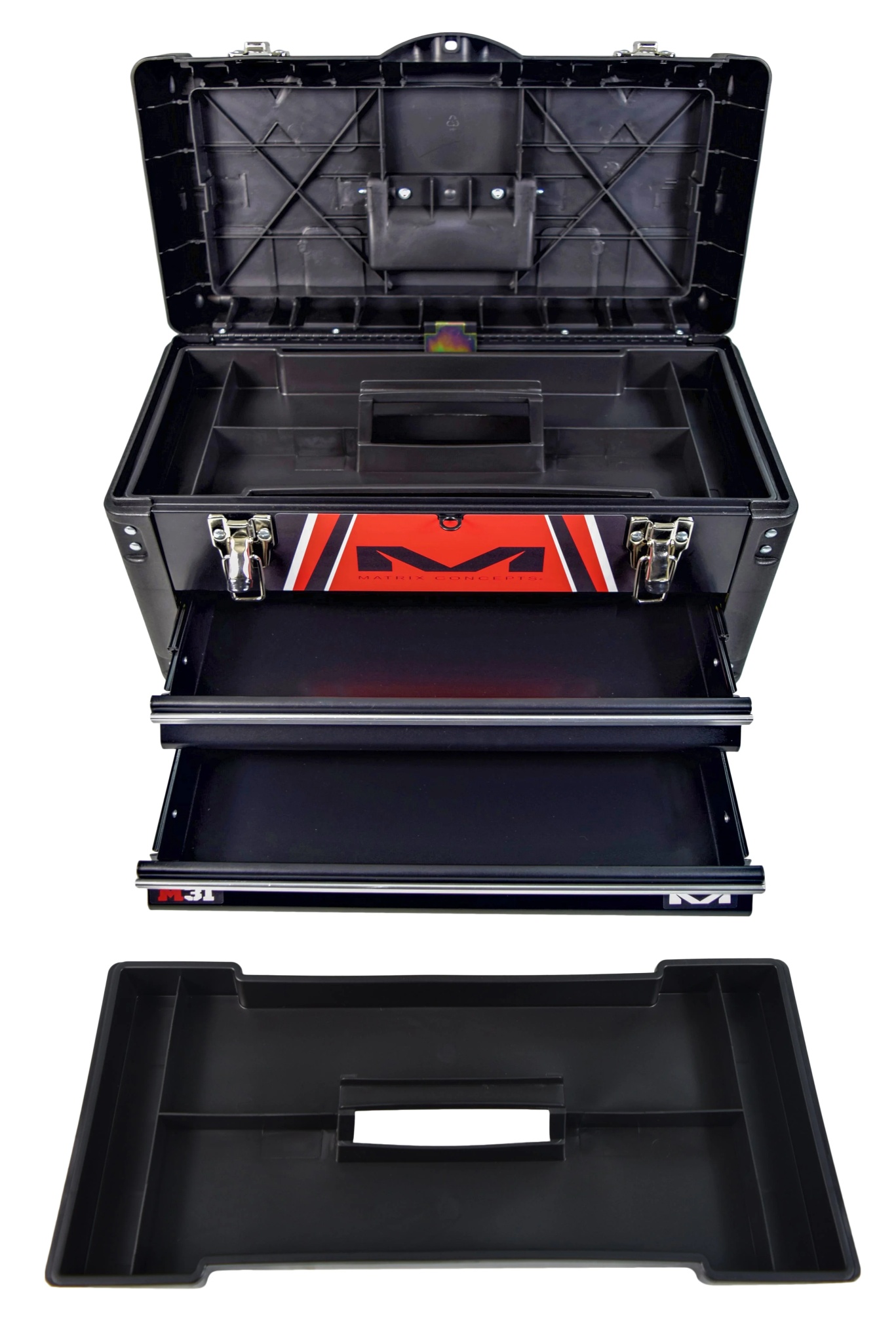Matrix Concepts M31 Worx 2 Drawer Portable Tool Box (Black/Red) M31-402 - Image 12