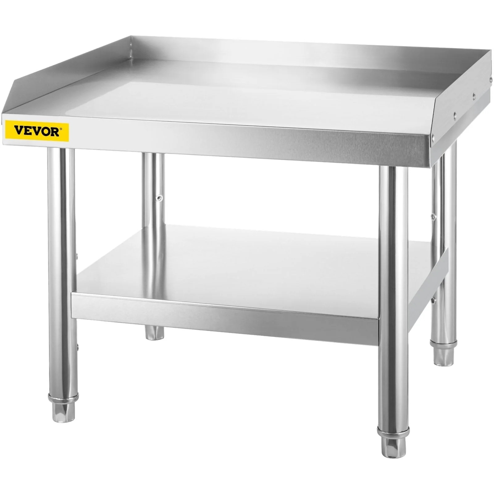 VEVOR Stainless Steel Equipment Grill Table Grill Stand Table with Adjustable Storage Undershelf 24*24*24 Inch - Image 2
