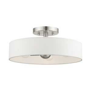 46927-91-Livex Lighting-Venlo - 4 Light Semi-Flush Mount In Timeless Style-6 Inches Tall and 14 Inches Wide-Brushed Nickel Finish