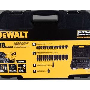 Dewalt Dwmt19244, 1/2-inch Oxide Finish Impact Socket Wrench & Set, 28 Pieces