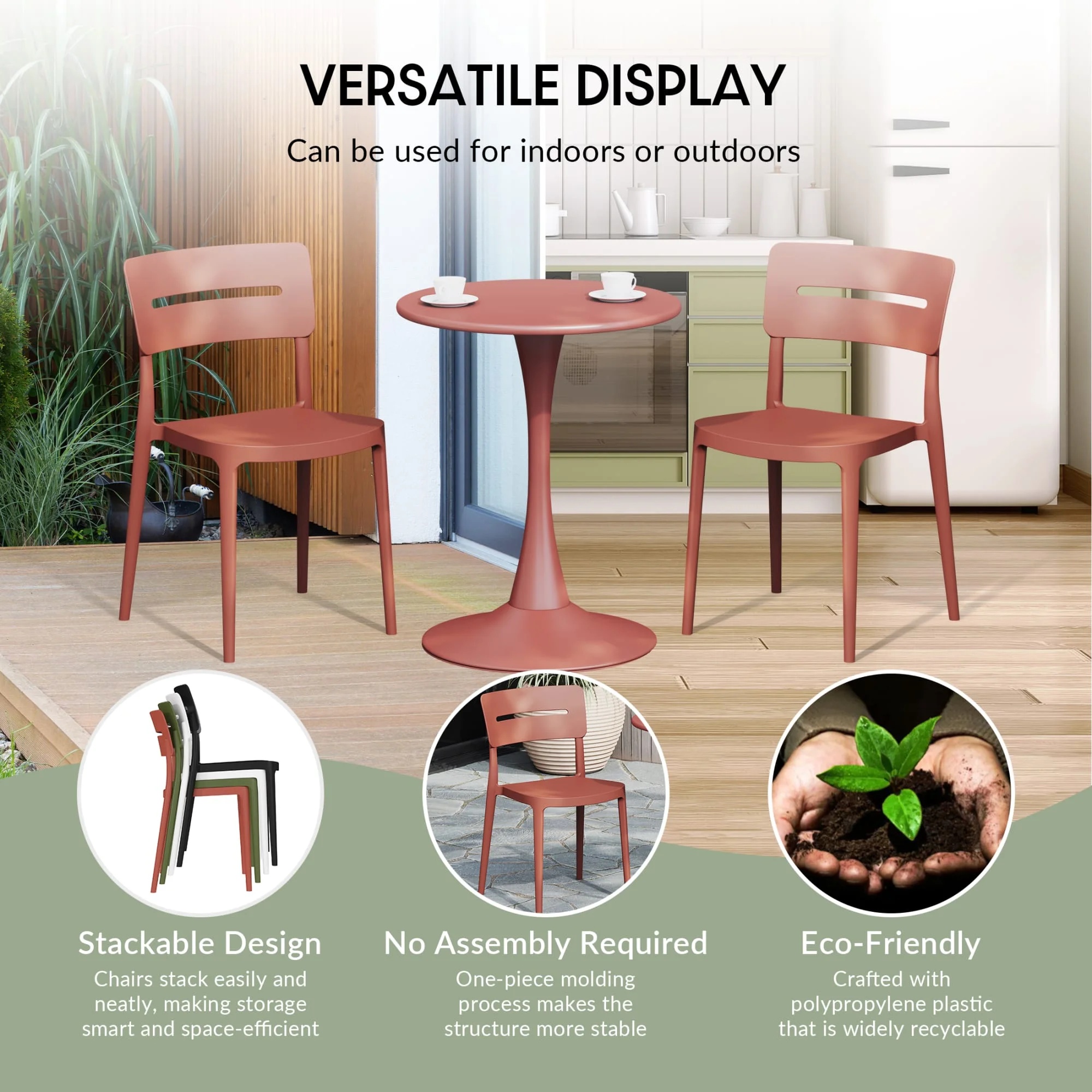 WestinTrends Playa 5-Piece Outdoor Metal Frame Dining Table Patio Set with Stackable Patio Dining Chairs, Olive Green - Image 37