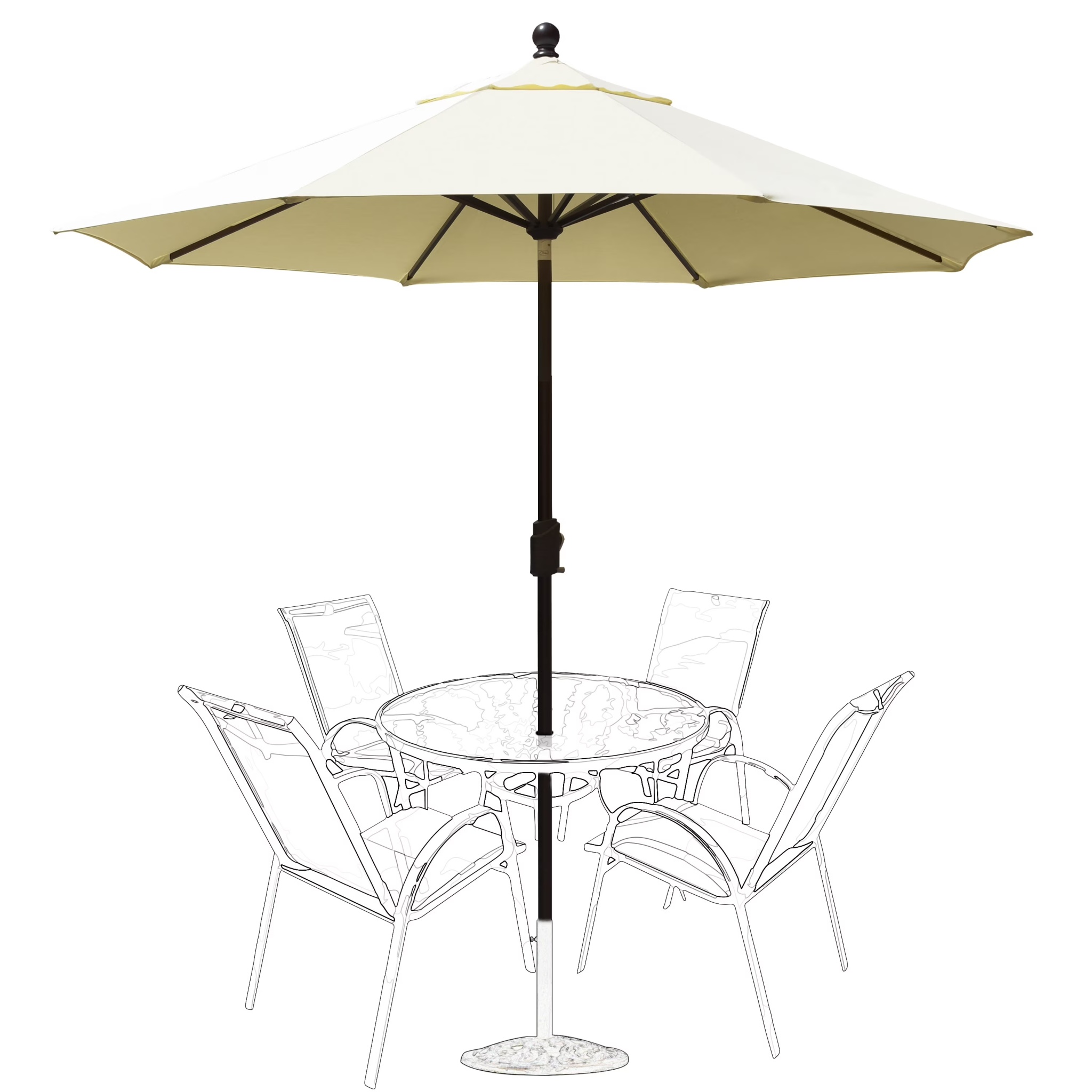 EliteShade 9Ft Market Umbrella Patio Outdoor Table Umbrella-Teal- - Image 14
