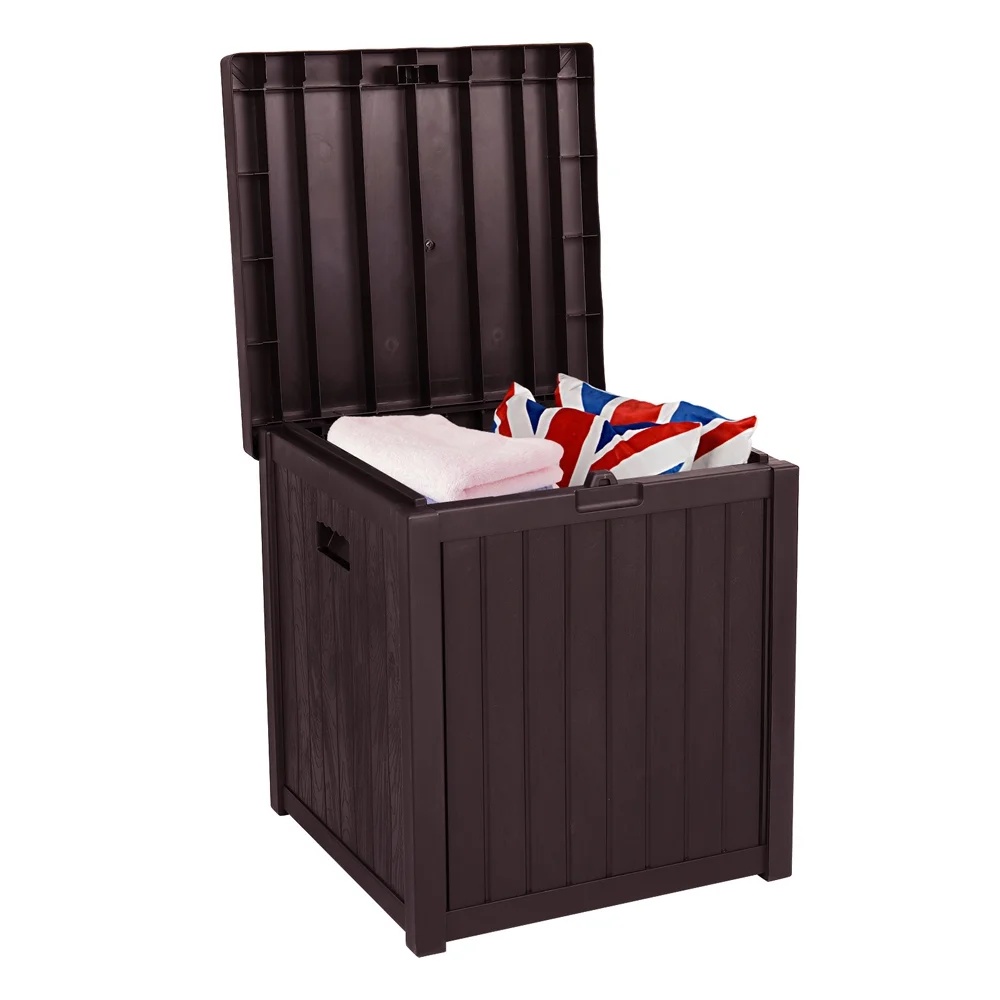 Patio Storage Box Waterproof, enyopro Outdoor PP Storage Patio Furniture Container, 51 Gallon Garden Storage Box with Seat for Backyard Pool Deck, 22" x 22" x 24.5", Brown, JA3239 - Image 8