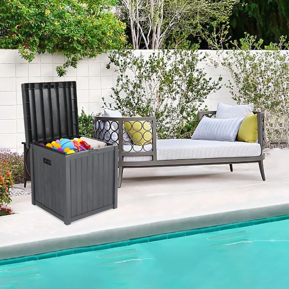 Patio Storage Box Waterproof, enyopro Outdoor PP Storage Patio Furniture Container, 51 Gallon Garden Storage Box with Seat for Backyard Pool Deck, 22" x 22" x 24.5", Brown, JA3239 - Image 15
