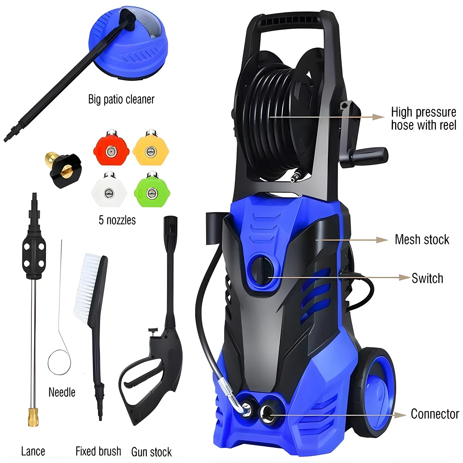 Fenbeli Electric Pressure Washer, 3800 PSI 2.6GPM Power Washer for Cars, Fences and Patios - Image 34