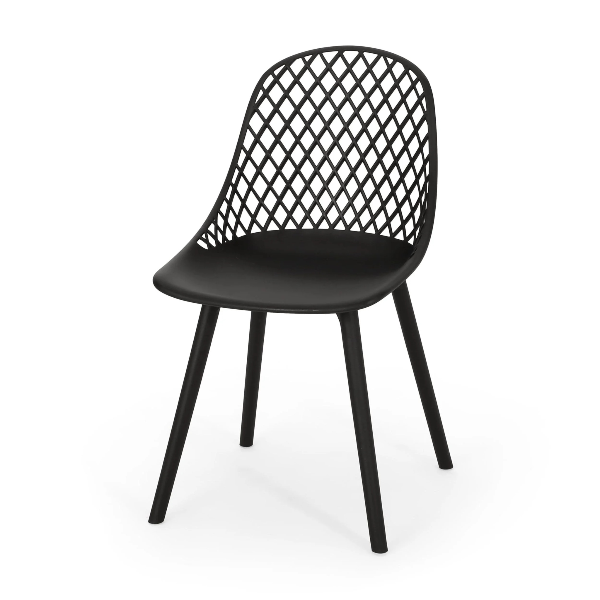 Noble House Lily Plastic Patio Dining Side Chair in White (Set of 4) - Image 21