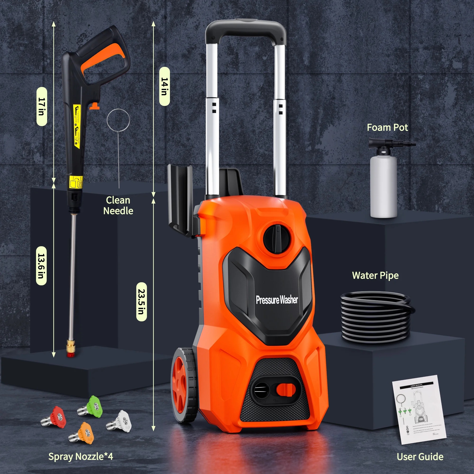 Fenbeli Electric Pressure Washer, 3800 PSI 2.6GPM Power Washer for Cars, Fences and Patios - Image 15