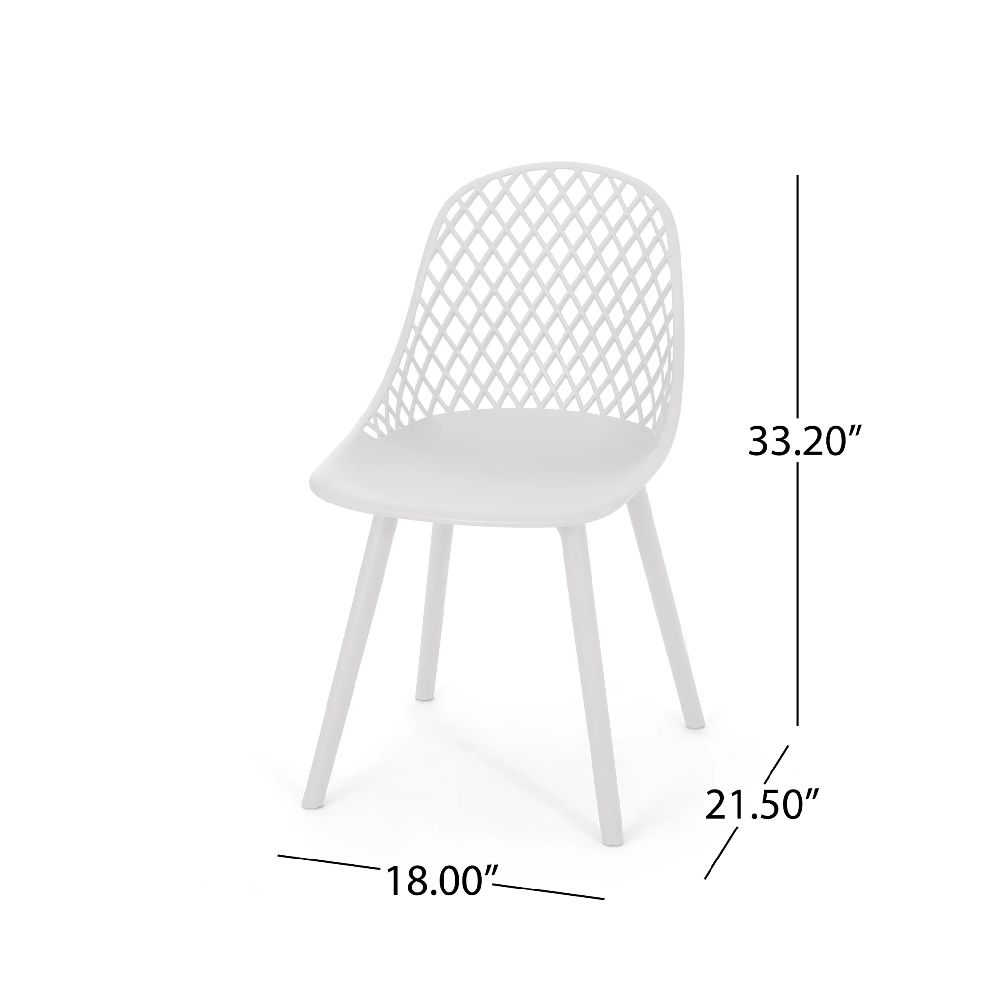 Noble House Lily Plastic Patio Dining Side Chair in White (Set of 4) - Image 11