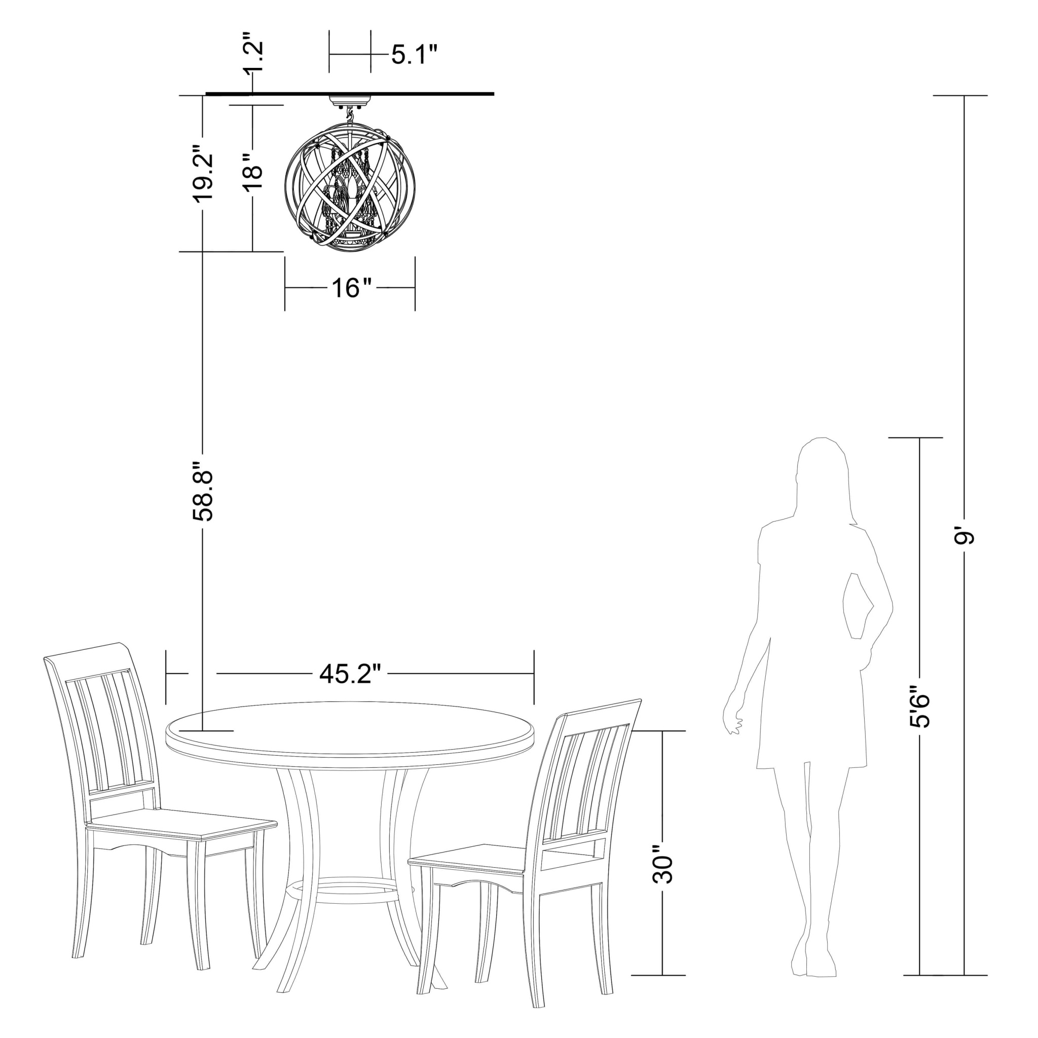 The Lighting Store Benita Light Gold with Bronze 4-light Metal Globe Crystal Semi-Flush Mount - Image 2