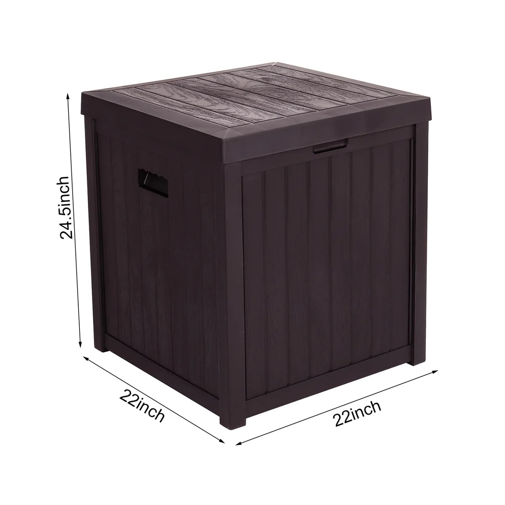 Patio Storage Box Waterproof, enyopro Outdoor PP Storage Patio Furniture Container, 51 Gallon Garden Storage Box with Seat for Backyard Pool Deck, 22" x 22" x 24.5", Brown, JA3239 - Image 7