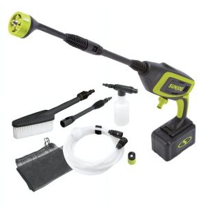 Sun Joe 24-Volt Power Cleaner Kit, 2.0-Ah Battery and Charger, 11 Fl Oz Detergent Bottle, and Mesh Storage Bag