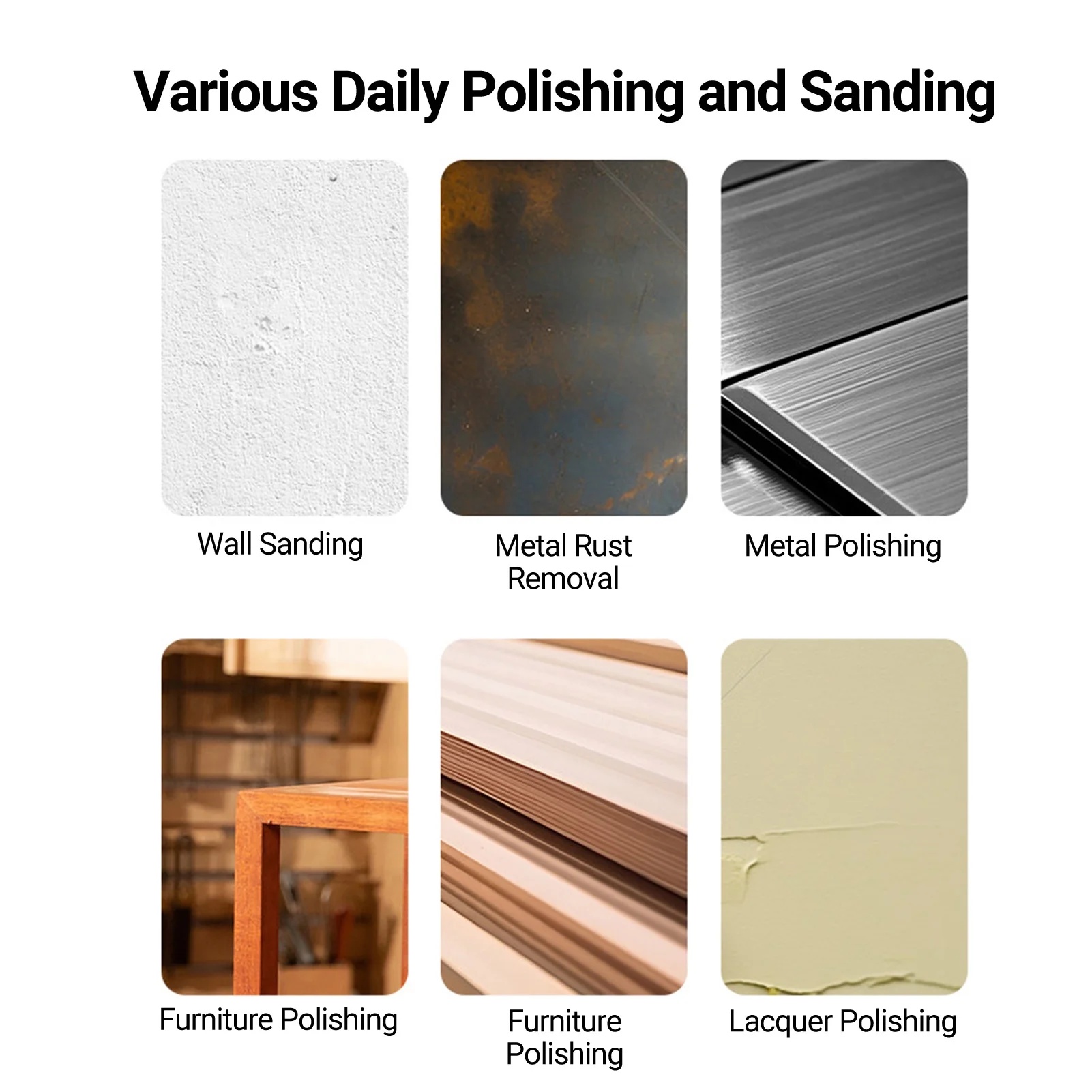 Sanding machine,Orbital Sander 5pcs Sandpapers And With 6 Variable 300w 13000rpm Orbital Sandpapers And And Speeds Palm Sander Variable Speeds Palm Sander With 6 Variable Speeds Plug - Image 6