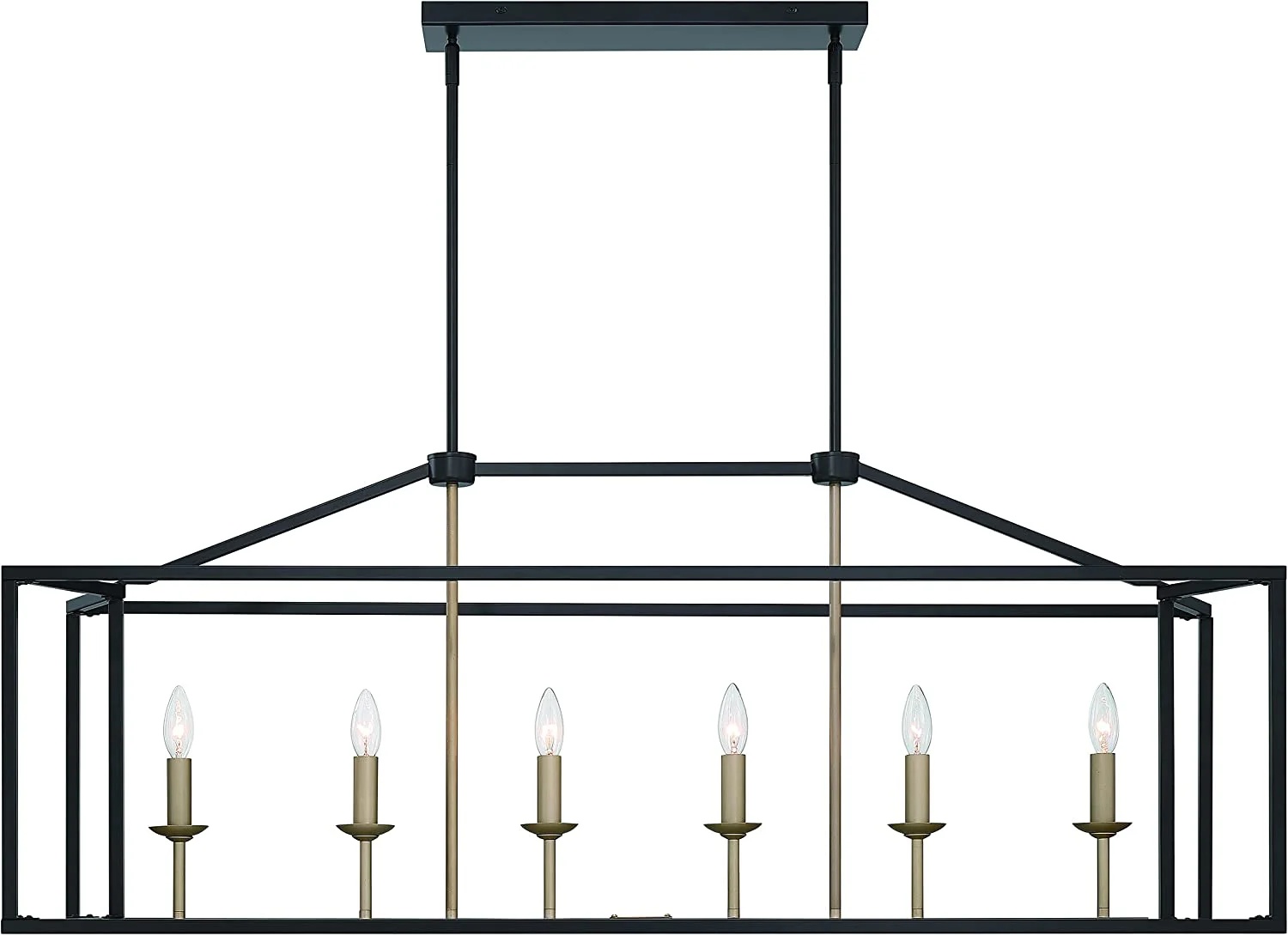Vanity Art 6 Lights Kitchen Island Linear Pendant Chandelier | Modern Hanging Lighting Farmhouse Light Fixtures for Over Dining Table Kitchen Living Room 15056-BK-CH - Image 11