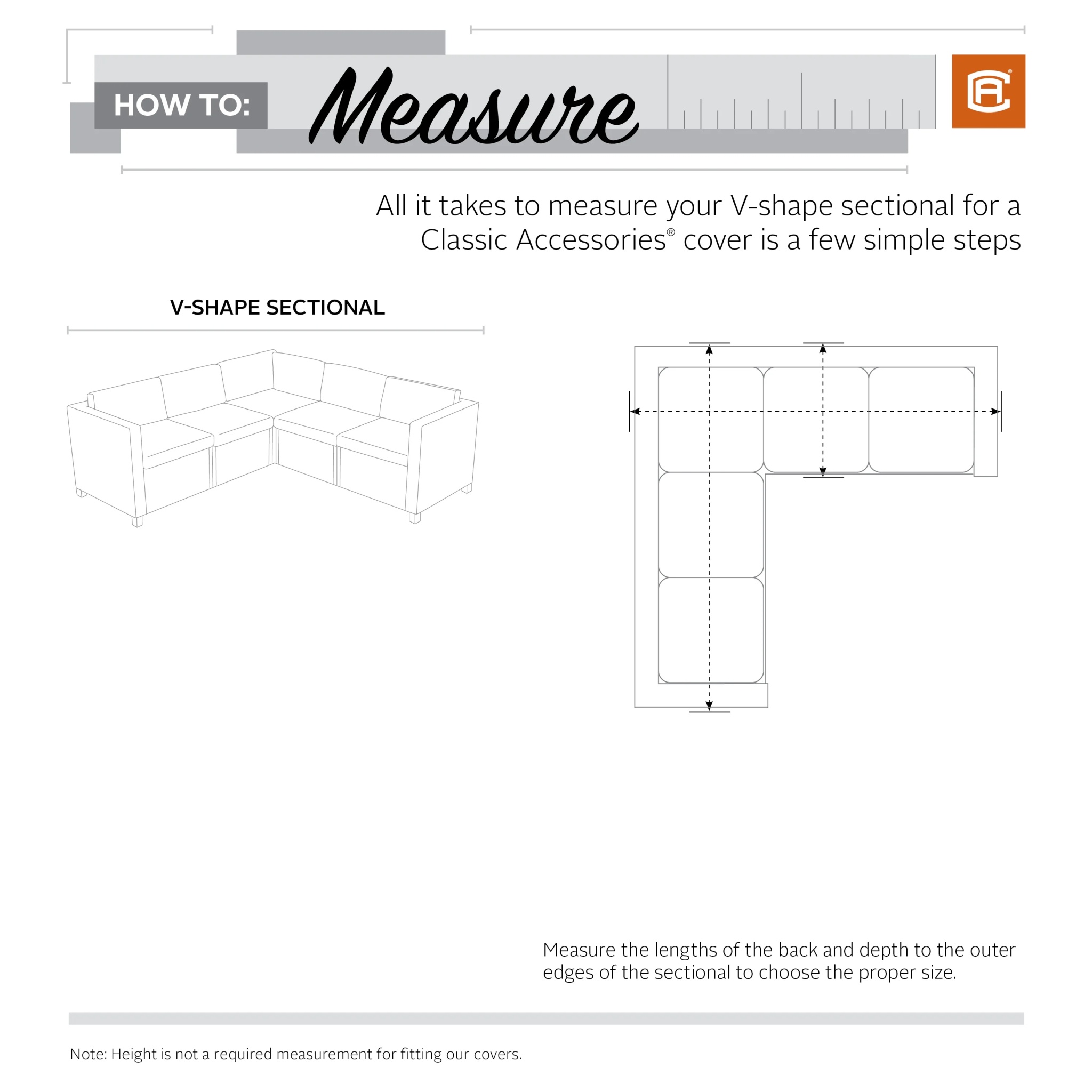 Classic Accessories Veranda Water-Resistant 100 Inch Patio V-Shaped Sectional Lounge Set Cover - Image 7