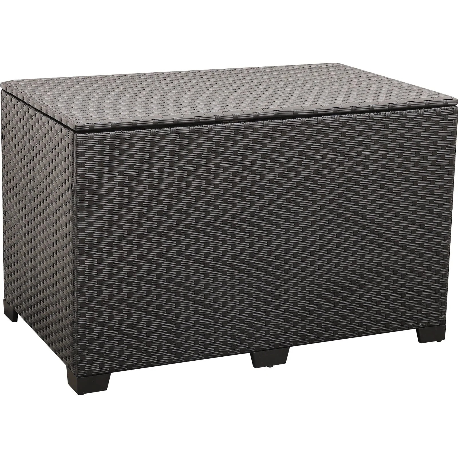 Waroom Outdoor Wicker Storage Box, 150gal Waterproof Deck Bin with Steel Frame and Lid(Assembled Size 46.3x28.3x29.7"), Black Rattan - Image 5