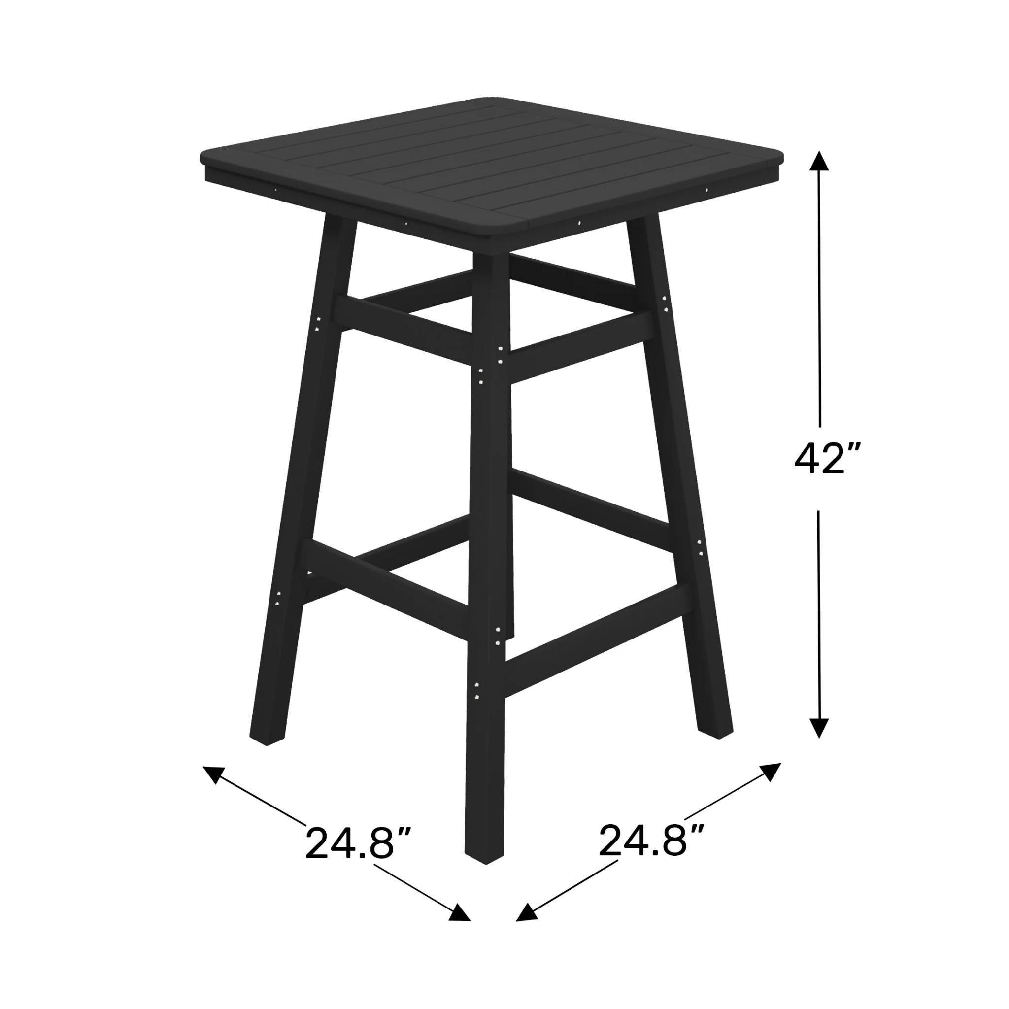 WestinTrends Outdoor 37" Counter Height HDPE Patio Square Bar Table, Dark Brown - Image 30