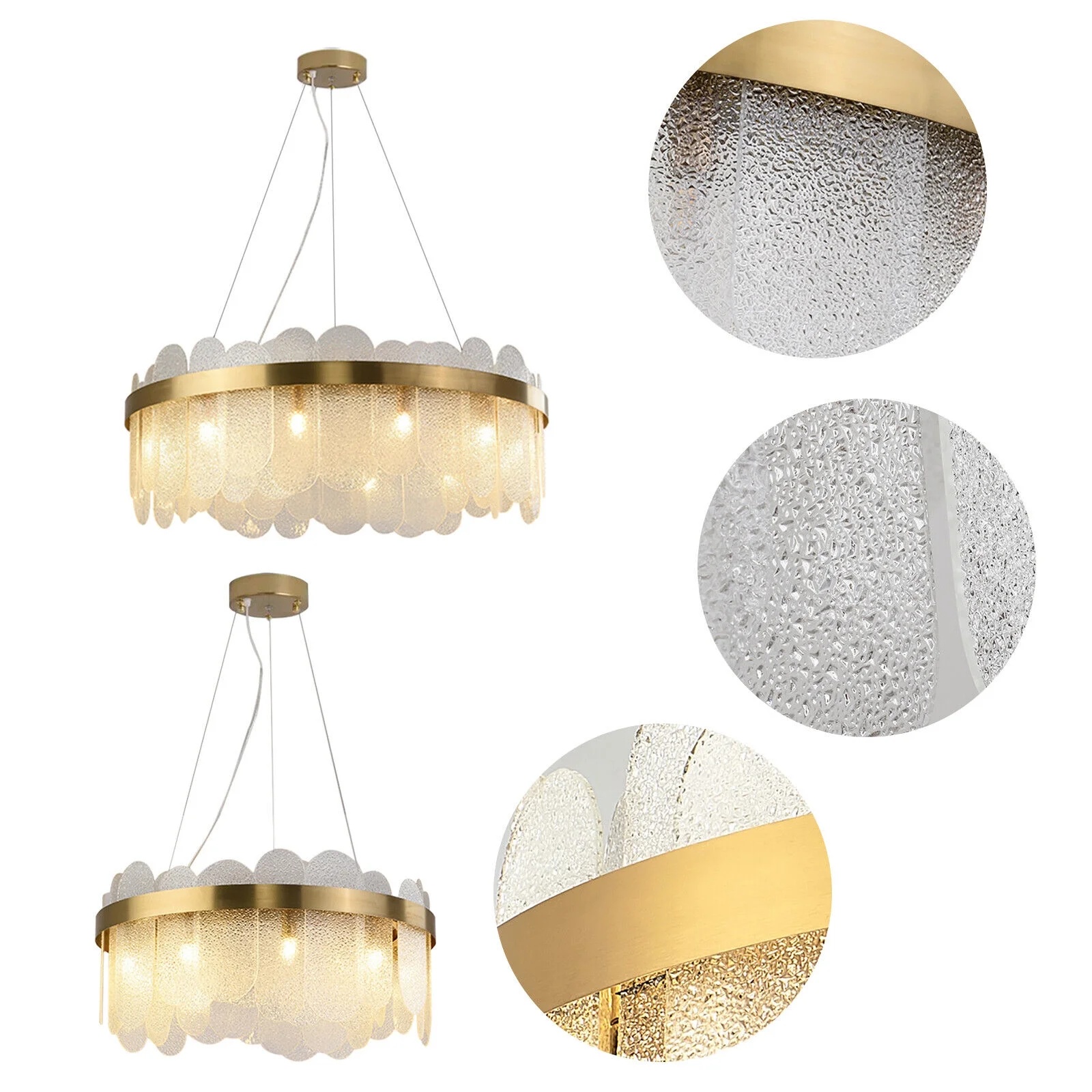 FETCOI Luxury LED Crystal Glass Pendant Lamp Luxury Chandelier Lighting Fixture Ceiling Light (9-Light) - Image 10
