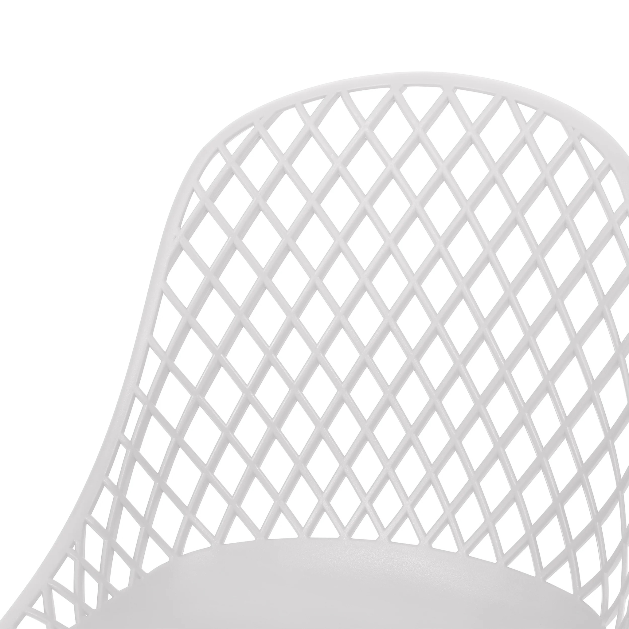 Noble House Lily Plastic Patio Dining Side Chair in White (Set of 4) - Image 8