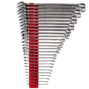 TEKTON Combination Wrench Set with Modular Wrench Organizer, 27-Piece (6 - 32 mm) | WCB95203