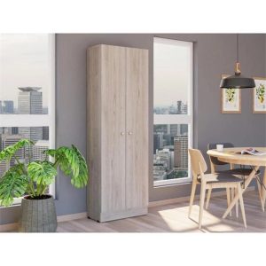 Depot E-Shop DE-ALZ5232 Dakari Multistorage Double Door Cabinet, Light Gray
