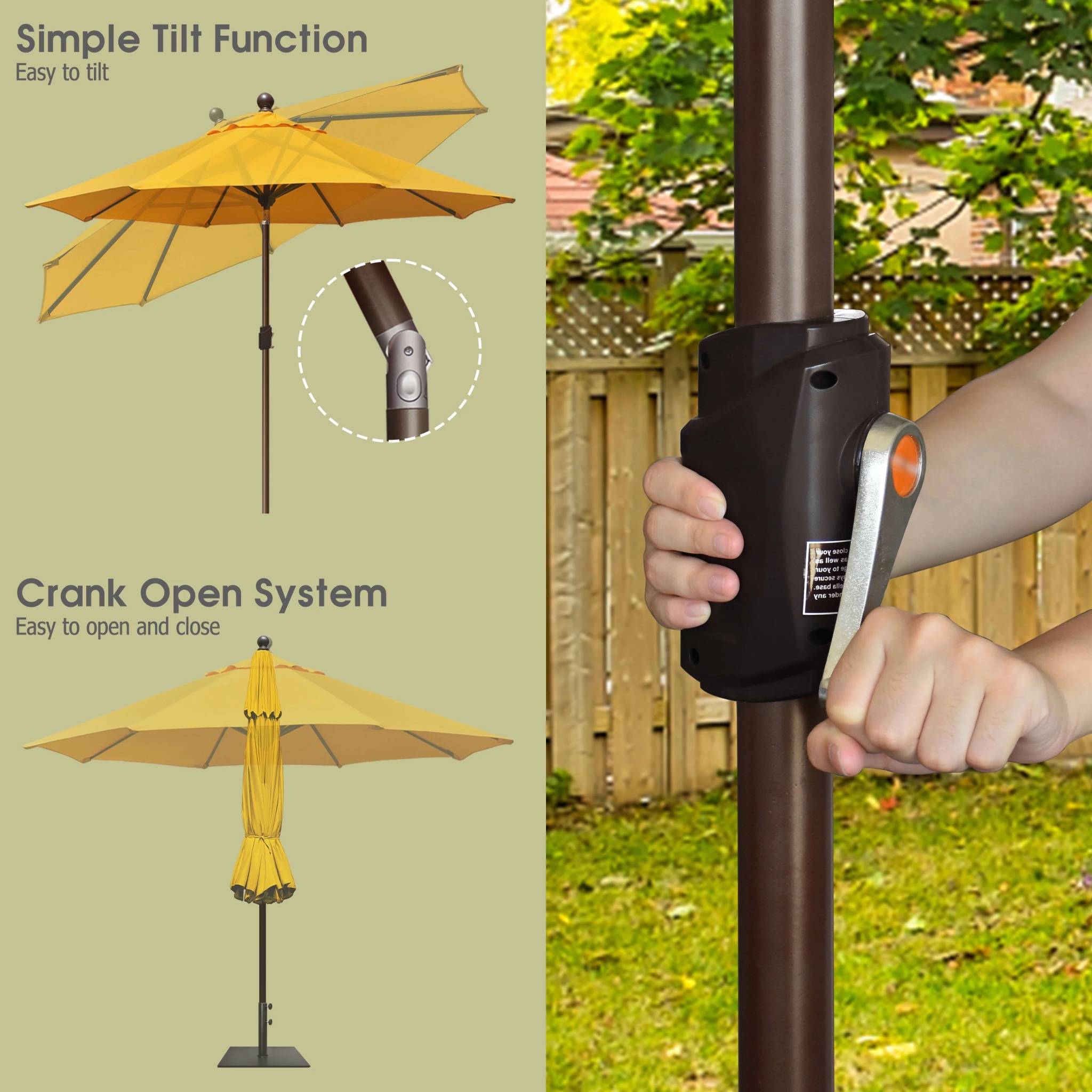 EliteShade 9Ft Market Umbrella Patio Outdoor Table Umbrella-Teal- - Image 26