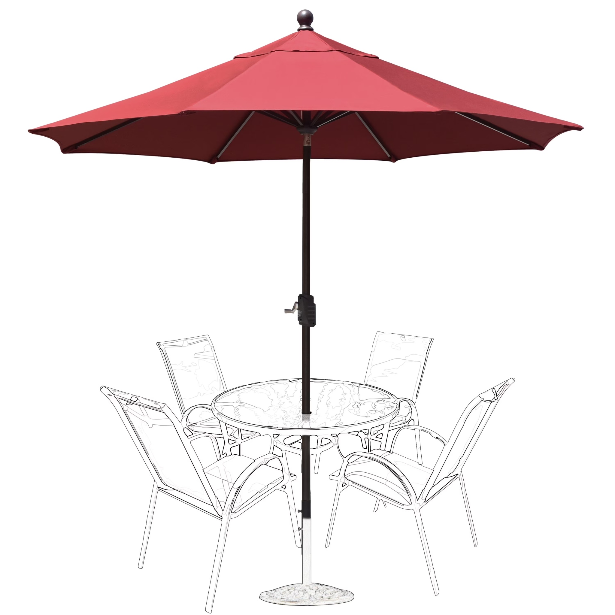 EliteShade 9Ft Market Umbrella Patio Outdoor Table Umbrella-Teal- - Image 7